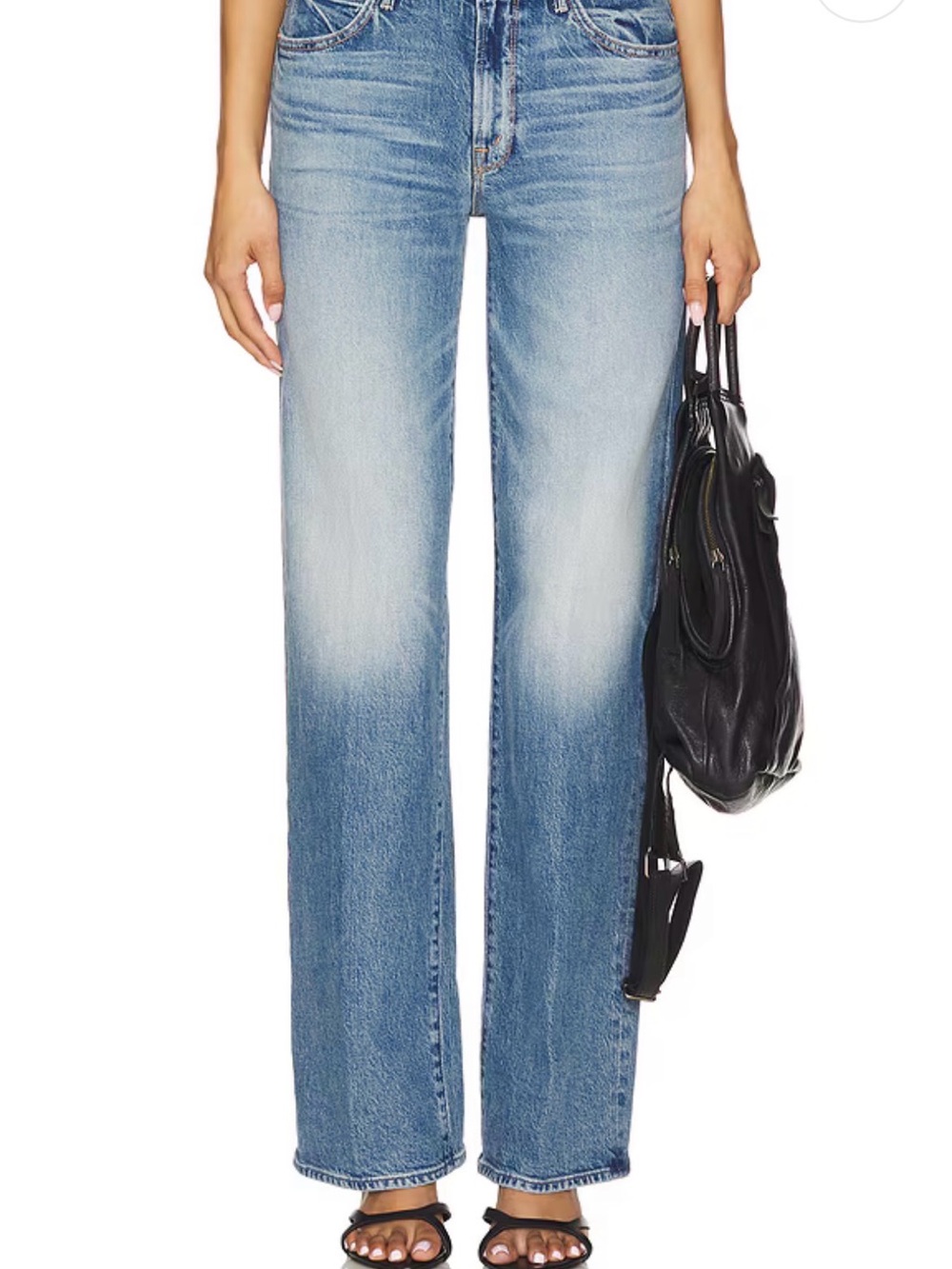 MOTHER Straight Leg Jeans in Light Blue Wash